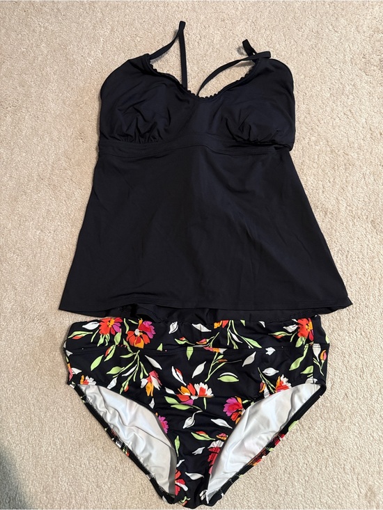 Lands' End Other - Lands' End Black Tankini with Floral Bikini Bottoms